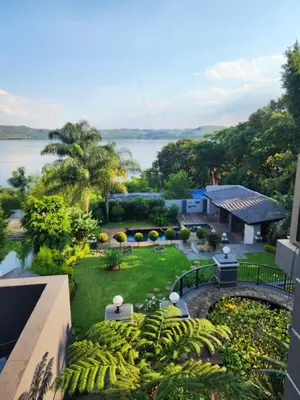 an aerial view of a house with a garden at Lake View in Hartbeespoort