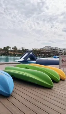 a group of inflatable rides on a deck at Cozy home at The Blyde in Pretoria