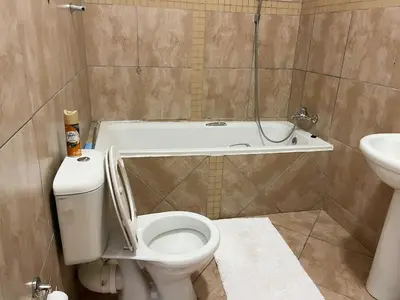 a bathroom with a toilet and a bath tub at Bobisemo Luxury Guesthouse in Tierpoort