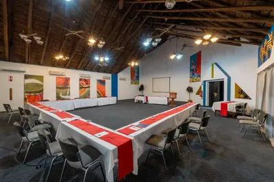 a large room with a large table and chairs at First Group Sanbonani Resort in Hazyview