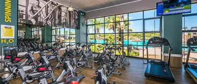 a gym with a bunch of bikes in a room at The Blyde Tranquil Mint Resort Pretoria in Pretoria