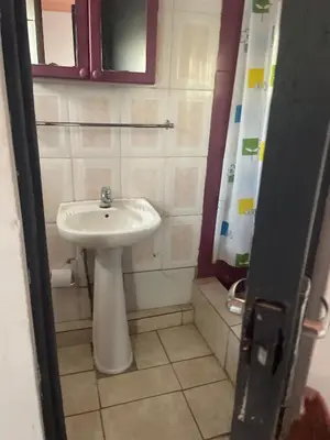 a bathroom with a sink and a shower at Northgatelodges and Tours in Polokwane
