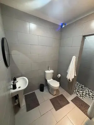 a bathroom with a toilet and a sink at Nettle Nest Accommodation in Polokwane