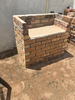 a stack of bricks sitting next to a wall at Lerato's Guesthouse 840 in Polokwane