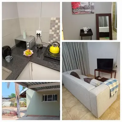 a collage of pictures of a kitchen and a living room at Lu&Me in Polokwane