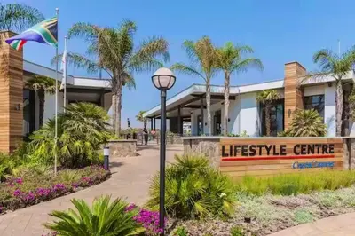 a street light in front of a life service center at A small haven - The blyde crystal lagoon in Pretoria