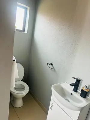 a bathroom with a toilet and a sink at Maduwa Guest House in Pretoria