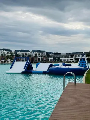 a water park with two slides in the water at 2 Bedroom- The Blyde by Given in Pretoria