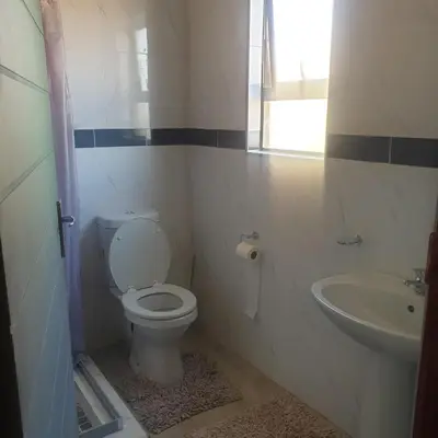 a bathroom with a toilet and a sink at Muhle Guesthouse in Giyani