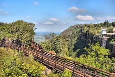 a train on a bridge on a mountain at The Gem Emerald in Graskop