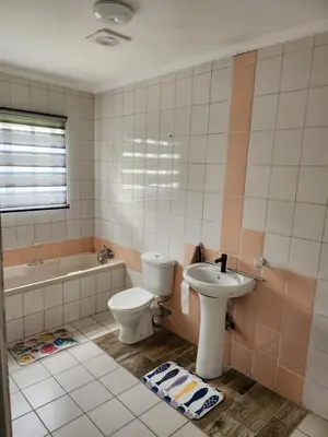 a bathroom with a toilet and a sink at Idube Power Hub Guest House in Benoni