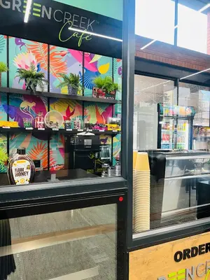 a window of a fast food restaurant at The Lagoon in Pretoria
