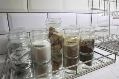 a group of jars of food in a refrigerator at Highveld Guesthouse in Centurion