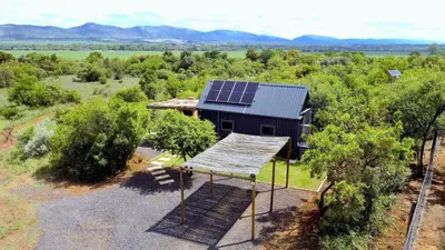 an overhead view of a house with a solar roof at Spasie 30 Harties in Hartbeespoort
