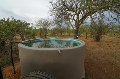 a small tub in the middle of a field at Die Skoen in Dinokeng Game Reserve