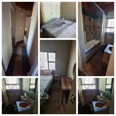 a collage of four pictures of a room at Nerina 662 in Leeupoort