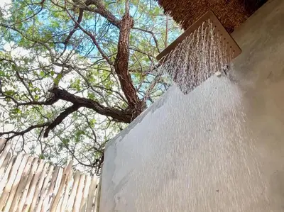 a net on the side of a fence with a tree at Etnika Manor House in Hoedspruit