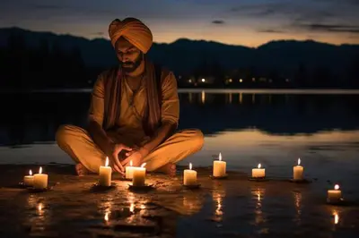 a man sitting on the ground with candles at Strong Spells To Fix Relationship Problem in Polokwane