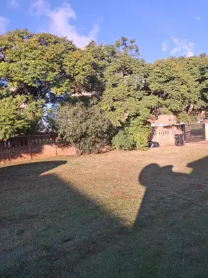 a shadow of a dog on the grass at Holiday apartment in Kempton Park