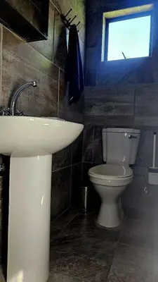 a bathroom with a sink and a toilet at CasaMari guesthouse in Pretoria