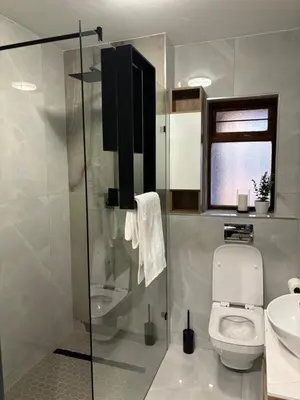 a bathroom with a toilet and a sink at 191 Protea Estate in Midrand