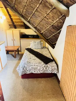 a bedroom with a bed in a room at Mabalingwe Mistykie Lodge in Warmbaths