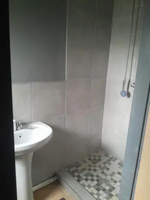 a bathroom with a sink and a shower at Twala trails lodge in Midrand