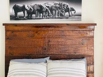 a black and white photo of a herd of elephants at The Village Haven Lodge