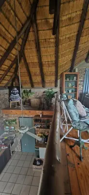 a room with a chair sitting in a room at Cottage On Naboom in Marloth Park