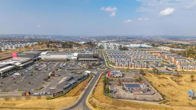 an aerial view of a parking lot with cars at 225 The Woods, Kyalami in Midrand