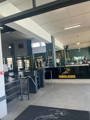 a building with a fueling station in a building at Shezi Cozy Home at The Blyde in Pretoria