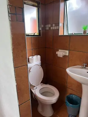a bathroom with a toilet and a sink at Rooikrans Guest House Mpumalanga in Boschfontein