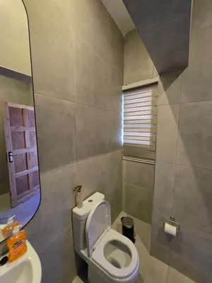 a bathroom with a toilet and a sink and a mirror at Cozy Lifestyle Guesthouse in Naboomspruit