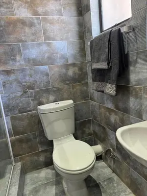 a bathroom with a toilet and a sink at Glowti Events & Guest House in Centurion