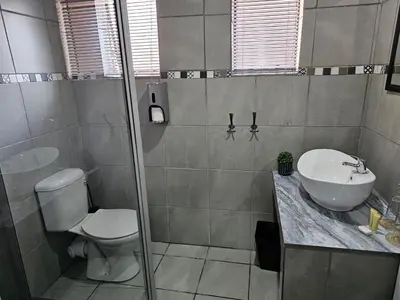 a bathroom with a toilet and a sink at 4 Trees Accommodation in Polokwane