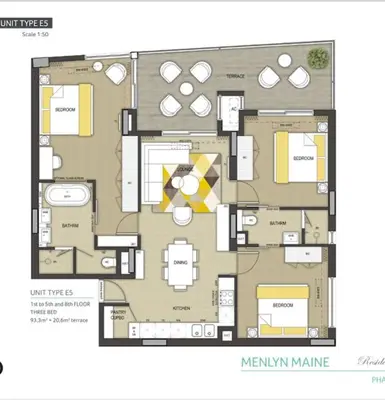 a floor plan of a villa at Continental Menlyn Maine Residence in Pretoria