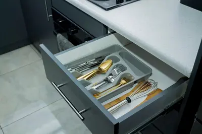 a drawer in a kitchen with utensils in it at Springs Sleeper's Delight in Springs