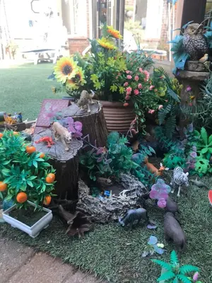 a garden with flowers and other plants and animals at African Diamond - Date Night Suite in Benoni