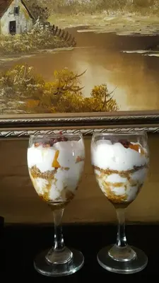 two glasses filled with food on a table at African Silhouette Guesthouse in Benoni