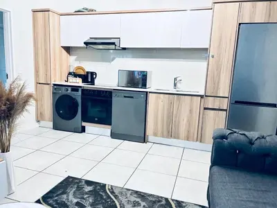 a kitchen with a stove and a dishwasher at The Blyde bnb in Pretoria
