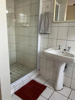 a bathroom with a sink and a shower at ForgetMeNot Guesthouse Lydenburg in Lydenburg