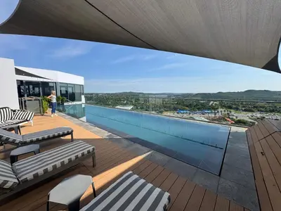 a view from the balcony of a building at Menlyn Maine Residences 813 in Pretoria
