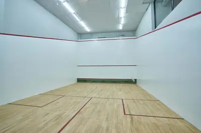 a basketball court with a wooden floor in a room at Spacious Fully Equipped Studio - Peaceful-Free WiFi in Pretoria