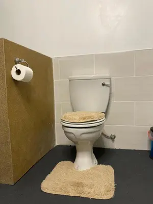 a bathroom with a toilet with a roll of toilet paper at Fiet Star in Midrand