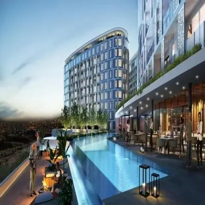 a rendering of a building with a swimming pool at Ellipse Lux Hotel - Apartment in Midrand
