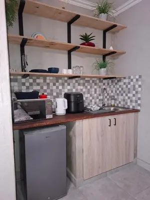 a kitchen with a sink and a counter with plants at Roots of Grace in Polokwane