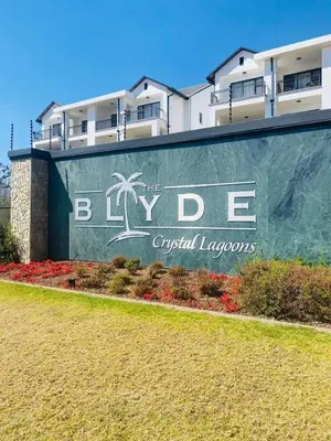 a sign on the side of a building at 2 Bed Lux apartment at The Blyde in Pretoria