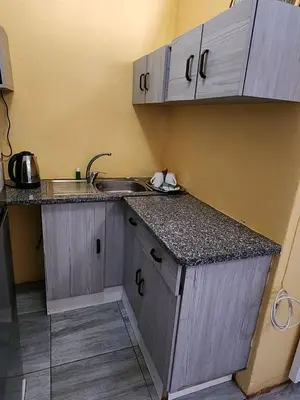 a kitchen with a sink and a counter top at El Elyon Lodge in Pretoria