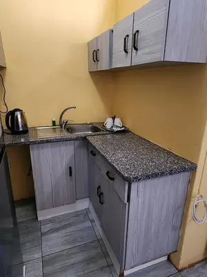 a kitchen with a sink and a counter top at El Elyon Lodge in Pretoria