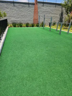 a field of green grass in a stadium at The white house in Midrand